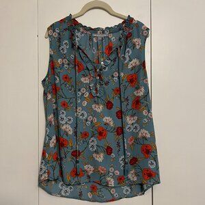 Daniel Rainn Laleh Tie Neck Detail Top, Floral, Size L